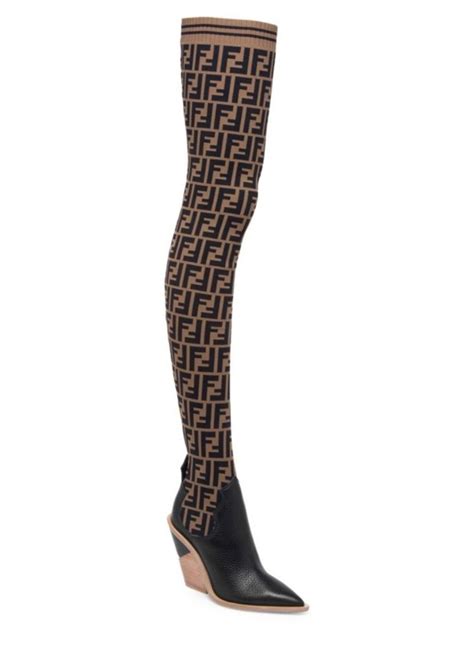 fendi thigh high boots replica|fendi knee high sock boots.